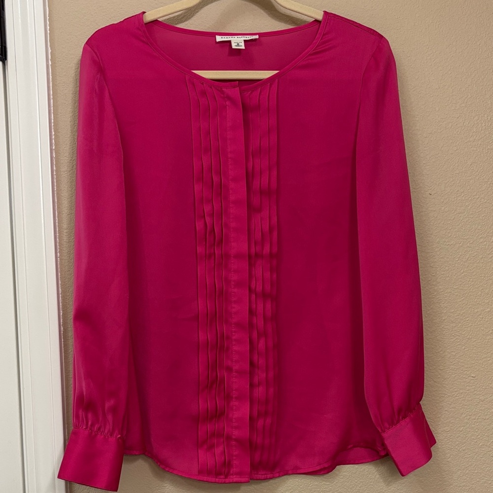 Banana Republic Pink Pleated Blouse